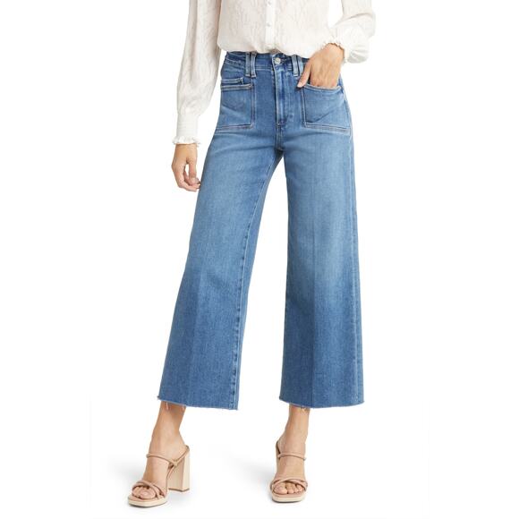 Paige 'Anessa' Blue High Waist Wide Leg Denim Jeans Size 30 - Picture 1 of 5